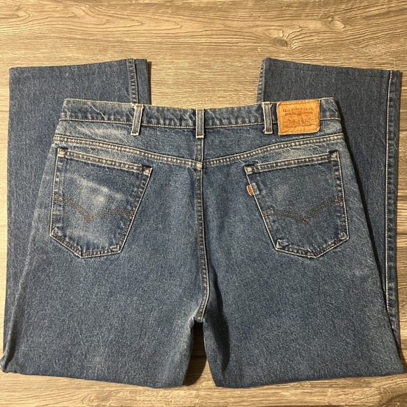 Vintages Rare Leather Tab 80s Levi's For Men With A Skosh More Room Size 38x28 - Picture 5 of 14